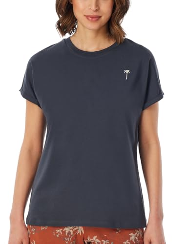 Schiesser Damen Schlafshirt Kurzarm Baumwolle-Mix + Relax Pyjamaoberteil, Graphit_181192, 40 von Schiesser