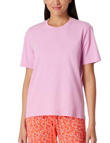 Schiesser Damen Schlafshirt Kurzarm Baumwolle-Mix + Relax Pyjamaoberteil, bonbonrosa_179267, 46 von Schiesser