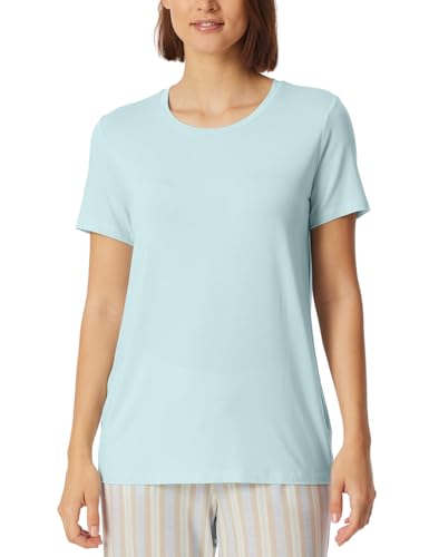 Schiesser Damen Schlafshirt Kurzarm Modal-Mix + Relax Pyjamaoberteil, Aquarium_182638, 36 von Schiesser