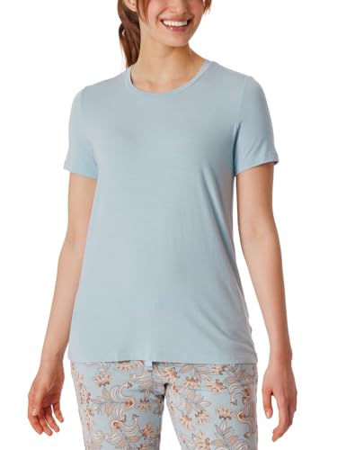 Schiesser Damen Schlafshirt Kurzarm Modal-Mix + Relax Pyjamaoberteil, Bluebird_175475, 36 von Schiesser