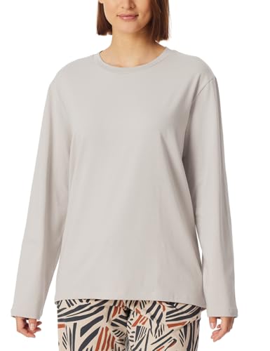 Schiesser Damen Schlafshirt Langarm Baumwolle-Mix + Relax Pyjamaoberteil, Clay_182106, 34 von Schiesser