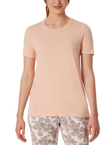 Schiesser Damen Schlafshirt Kurzarm Modal-Mix + Relax Pyjamaoberteil, Peach Whip_175475, 36 von Schiesser