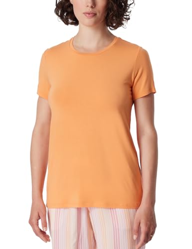 Schiesser Damen Schlafshirt Kurzarm Modal-Mix + Relax Pyjamaoberteil, pfirsichorange_175475, 44 von Schiesser