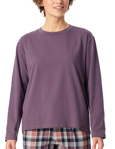Schiesser Damen Schlafshirt Langarm Baumwolle - Mix + Relax, Malve_182103, 38 von Schiesser