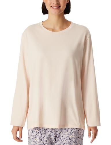 Schiesser Damen Schlafshirt Langarm Baumwolle-Mix + Relax Pyjamaoberteil, Champagner_182103, 42 von Schiesser