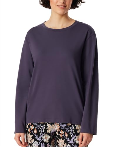 Schiesser Damen Schlafshirt Langarm Baumwolle-Mix + Relax Pyjamaoberteil, Indigo_182103, 44 von Schiesser