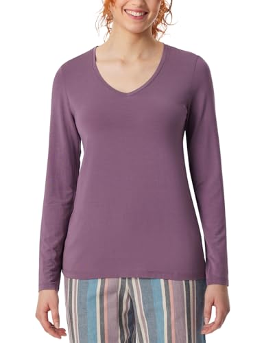 Schiesser Damen Schlafshirt Langarm Modal-Mix + Relax Nachthemd, Malve_182101, 38 von Schiesser