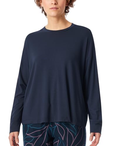 Schiesser Damen Schlafshirt Langarm Modal-Mix + Relax Nachthemd, Nachtblau_182051, 40 von Schiesser