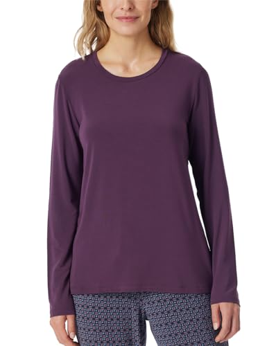 Schiesser Damen Schlafshirt Langarm Modal-Mix + Relax Nachthemd, Pflaume_182108, 40 von Schiesser