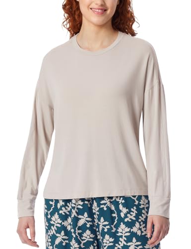 Schiesser Damen Schlafshirt Langarm Modal-Mix + Relax Nachthemd, beige_182051, 36 von Schiesser