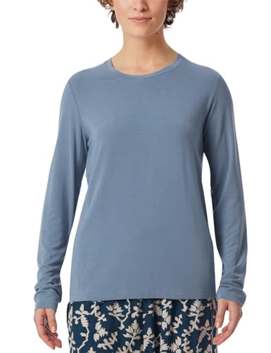 Schiesser Damen Schlafshirt Langarm Modal-Mix + Relax Nachthemd, blaugrau_182108, 42 von Schiesser