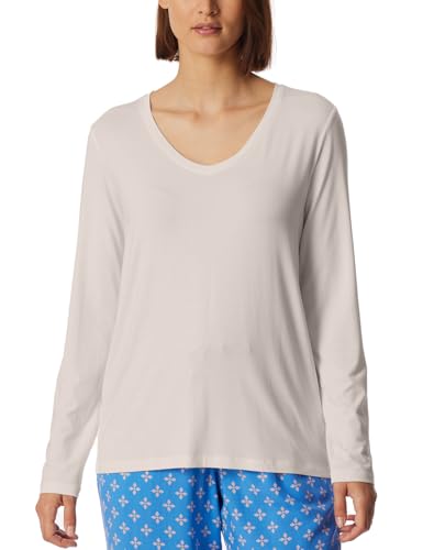 Schiesser Damen Schlafshirt Langarm Modal-Mix + Relax Pyjamaoberteil, pfirsich_182101, 42 von Schiesser