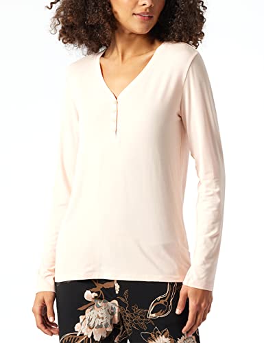 Schiesser Damen Schlafshirt Langarm Modal mit Knopfleiste-Mix + Relax Pyjamaoberteil, Natur-Mel_175478, 40 von Schiesser