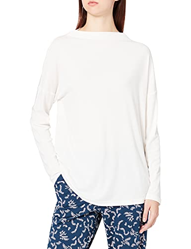 Schiesser Damen Schlafshirt Langarm Pyjamaoberteil, vanille, 34 von Schiesser