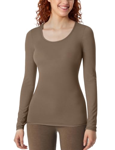 Schiesser Damen Shirt Langarm - Personal Fit Unterhemd, Taupe_155414, XXL EU von Schiesser