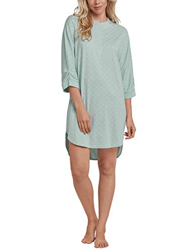 Schiesser Damen Sleepshirt 3/4 Arm, 95cm Nachthemd, Grün (Mint 708), 38 von Schiesser