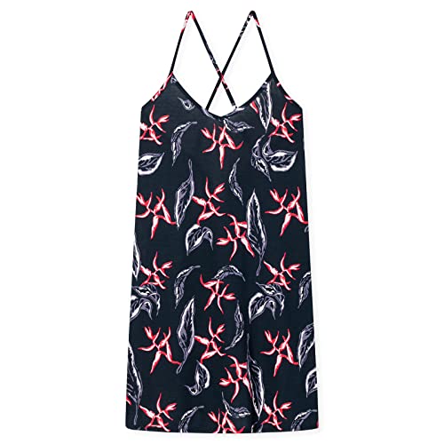 Schiesser Damen Sleepshirt Spaghetti Nachthemd, dunkelblau floral, 50 Schiesser Damen Sleepshirt Spaghetti Nachthemd, dunkelblau floral, 50 von Schiesser