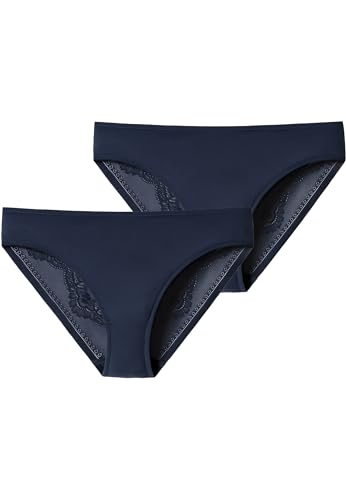Schiesser Damen Slip 2-Pack Invisible Lace - Nachtblau - Größe 40 von Schiesser