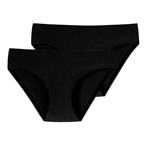 Schiesser Damen Slip Invisible Cotton 2er Pack, Größe:40, Farbe:Schwarz (000) von Schiesser