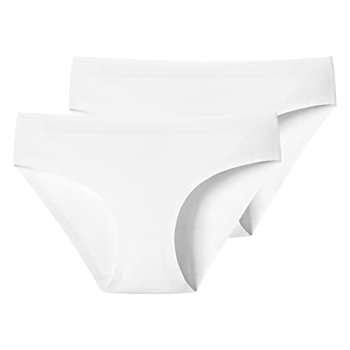 Schiesser Damen Slip Invisible Cotton 2er Pack, Größe:40, Farbe:Weiß (100) von Schiesser