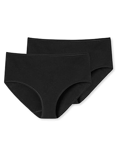Schiesser Damen Slip Midi 2er Pack Doppelpack 95/5-175996, Größe Damen:40, Farbe:schwarz von Schiesser