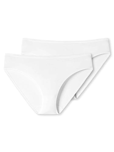 Schiesser Damen Slip Tai 2er Pack Doppelpack 95/5-175995, Größe Damen:40, Farbe:Weiss von Schiesser