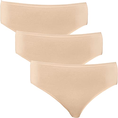 Schiesser Damen Slips, 3er Pack, 145425 (XL / 42, Nude) von Schiesser