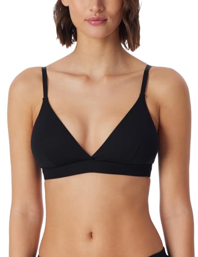 Schiesser Damen Soft Organic Cotton Pure Rib T-Shirt-BH, Schwarz_179915, 80A EU von Schiesser