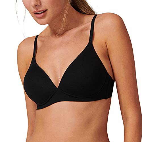 Schiesser Damen 2 Pack Soft Schale Bio Baumwolle-95/5 Organic BH-Träger, schwarz_176000, 70B (2er Pack) von Schiesser