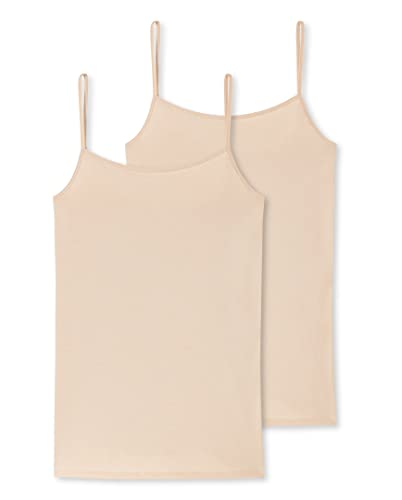 Schiesser Damen Spaghetti-Top | Organic Cotton | 2er Pack | 174388 (36, Sand) von Schiesser