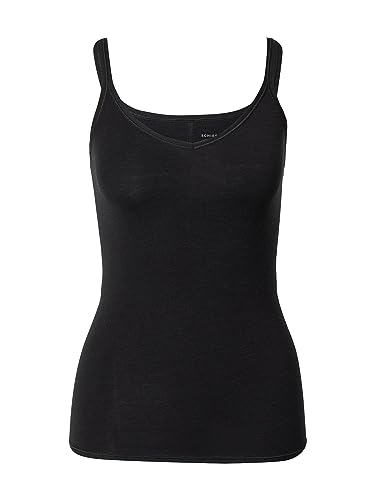 Schiesser Damen Spaghettitop Unterhemd Personal Fit Wander-Shirt, Schwarz_172722, L EU von Schiesser