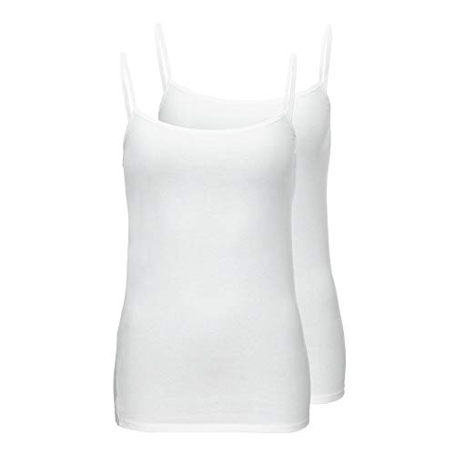 Schiesser Damen Spaghettitop (2er Pack) Unterhemd, Weiß (weiss 100), 38 von Schiesser
