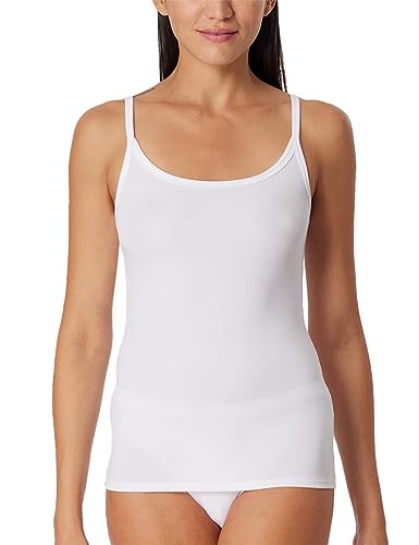Schiesser Damen Spaghettitop Unterhemd Organic Cotton-Pure Rib Unterwäsche, Weiss_179885, 44 von Schiesser