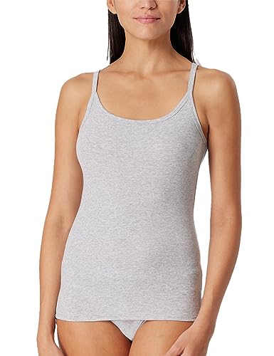 Schiesser Damen Spaghettitop Unterhemd Organic Cotton-Pure Rib Unterwäsche, grau-Mel_179885, 42 von Schiesser