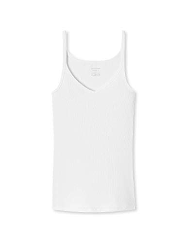 Schiesser Damen Spaghettitop Unterhemd-Personal Fit Rippe Unterwäsche, Weiss_166561, L von Schiesser
