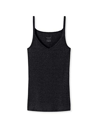 Schiesser Damen Spaghettitop Unterhemd-Personal Fit Rippe Unterwäsche, schwarz_166561, M von Schiesser