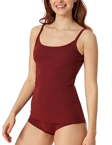 Schiesser Damen Spaghettitop Unterhemd-Pure Rib Unterwäsche, Terracotta, 44 von Schiesser