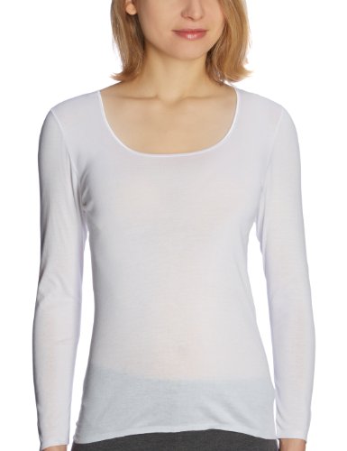 Schiesser Damen Spenzer Langarm Luxury Baumwolle Unterhemd, Weiss_200765, 42 von Schiesser