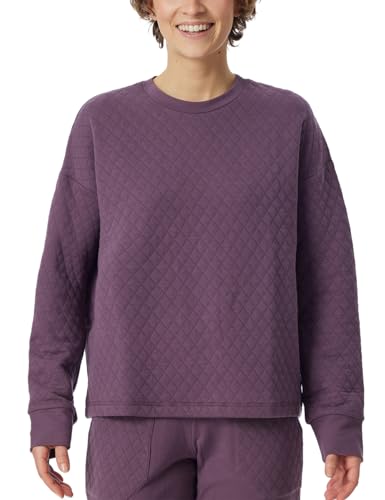 Schiesser Damen Sweatshirt Langarm Baumwolle-Mix + Relax Nachthemd, Malve_182062, 46 von Schiesser