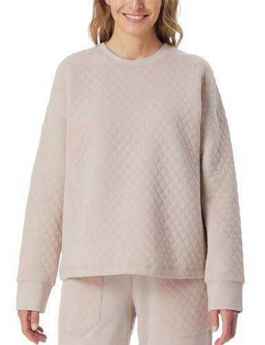 Schiesser Damen Sweatshirt Langarm Baumwolle-Mix + Relax Nachthemd, beige_182062, 40 von Schiesser