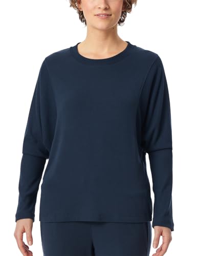 Schiesser Damen Sweatshirt Langarm-Mix + Relax Nachthemd, Nachtblau_182057, 40 von Schiesser