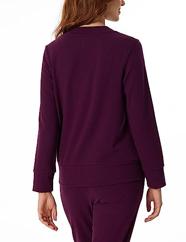 Schiesser Damen Sweatshirt Schlafshirt warm und kuschelig Lounge-Mix + Relax, Pflaume, 38 von Schiesser