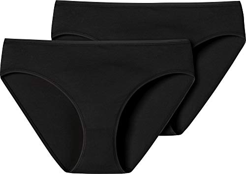 Schiesser Damen Tai (2er Pack) Slip, Schwarz (schwarz 000), 48 (Herstellergröße: 048) von Schiesser