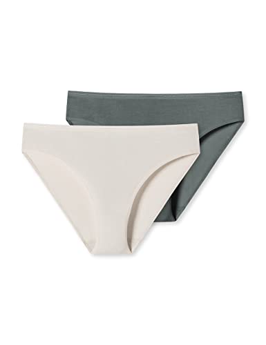 Schiesser Damen 2 PACK Taislip Unterwäsche - Modal Essentials, Mehrfarbig Khaki_179225, 46 von Schiesser
