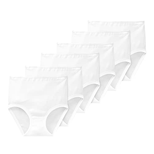 Schiesser Damen Taillenslip Maxi Original Feinripp Baumwolle 6er Pack, Farbe:Weiß, Artikel:-100 weiß, Größe:52 von Schiesser