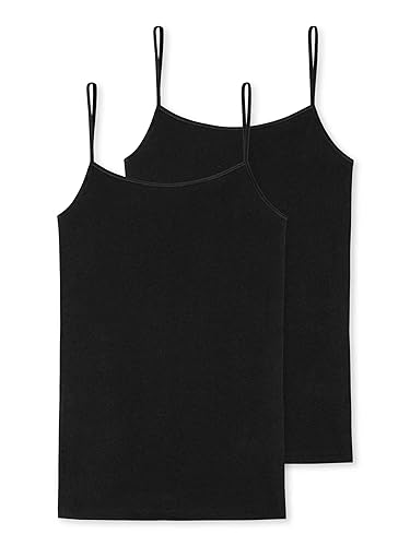 Schiesser Damen Top Spaghettitop 2er Pack Doppelpack 95/5-175993, Größe Damen:40, Farbe:schwarz von Schiesser