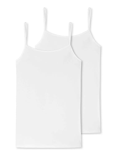 Schiesser Damen Top Spaghettitop 2er Pack Doppelpack 95/5-175993, Größe Damen:48, Farbe:Weiss von Schiesser