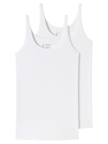 Schiesser Damen Top Trägertop 2er Pack Doppelpack 95/5-175994, Größe Damen:36, Farbe:Weiss von Schiesser