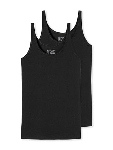 Schiesser Damen Top Trägertop 2er Pack Doppelpack 95/5-175994, Größe Damen:38, Farbe:schwarz von Schiesser