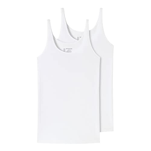 Schiesser Damen Tops | Organic Cotton | 2er Pack | 174389 (48, weiß) von Schiesser